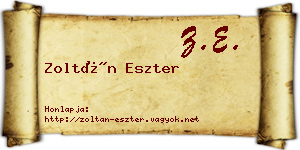 Zoltán Eszter névjegykártya