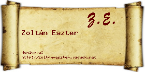 Zoltán Eszter névjegykártya
